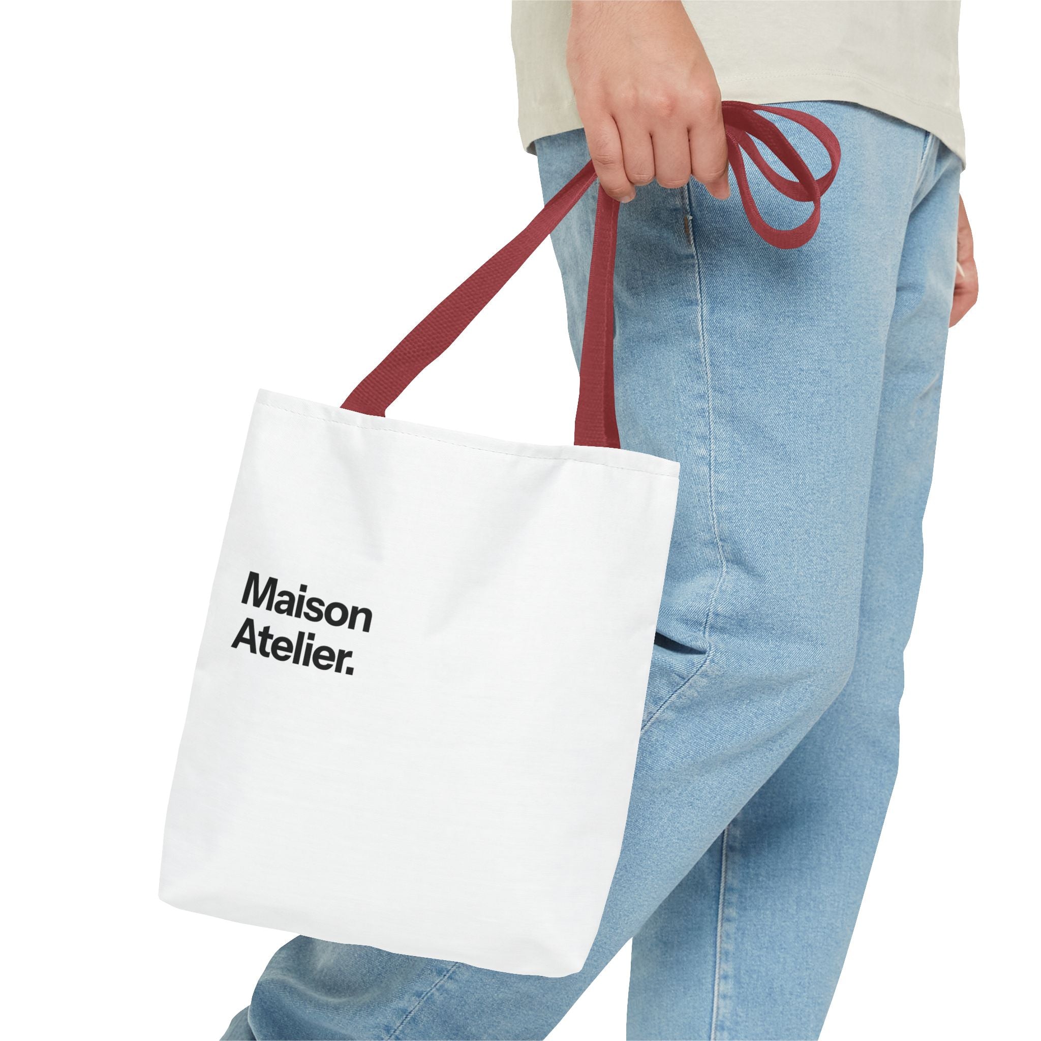 Maison Atelier. Tote Bag – Minimalist White Canvas Shoulder Tote