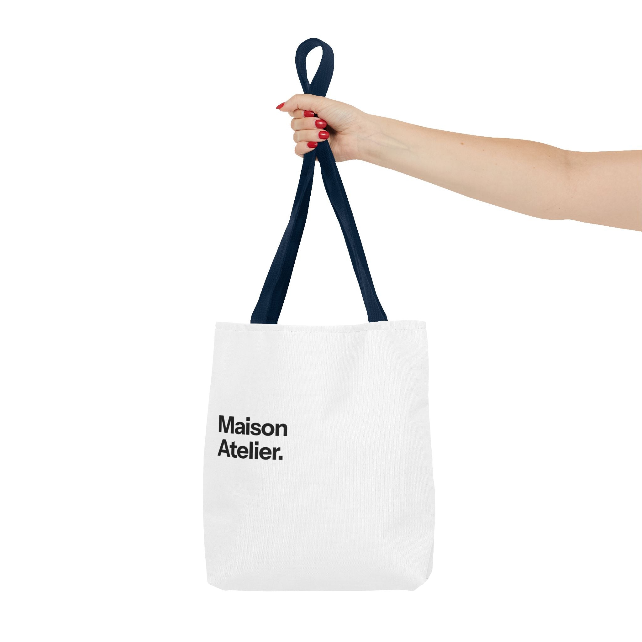 Maison Atelier. Tote Bag – Minimalist White Canvas Shoulder Tote