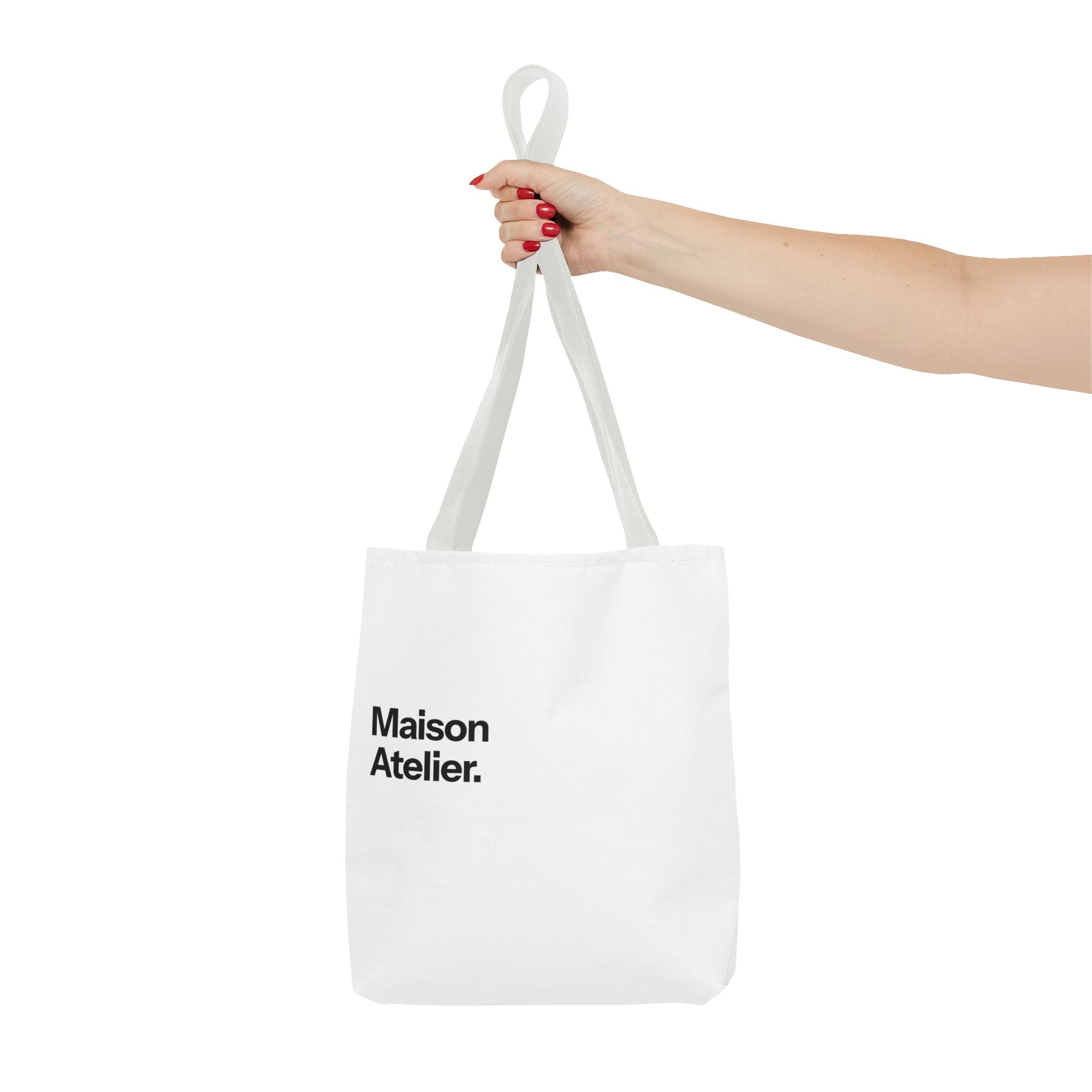 Maison Atelier. Tote Bag – Minimalist White Canvas Shoulder Tote