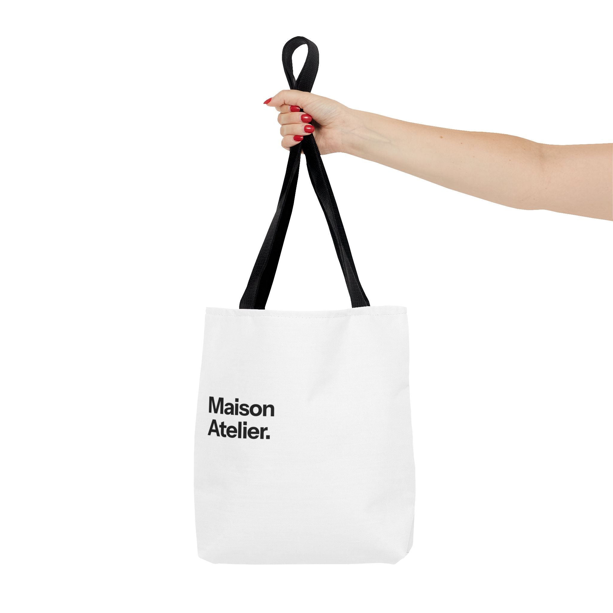 Maison Atelier. Tote Bag – Minimalist White Canvas Shoulder Tote