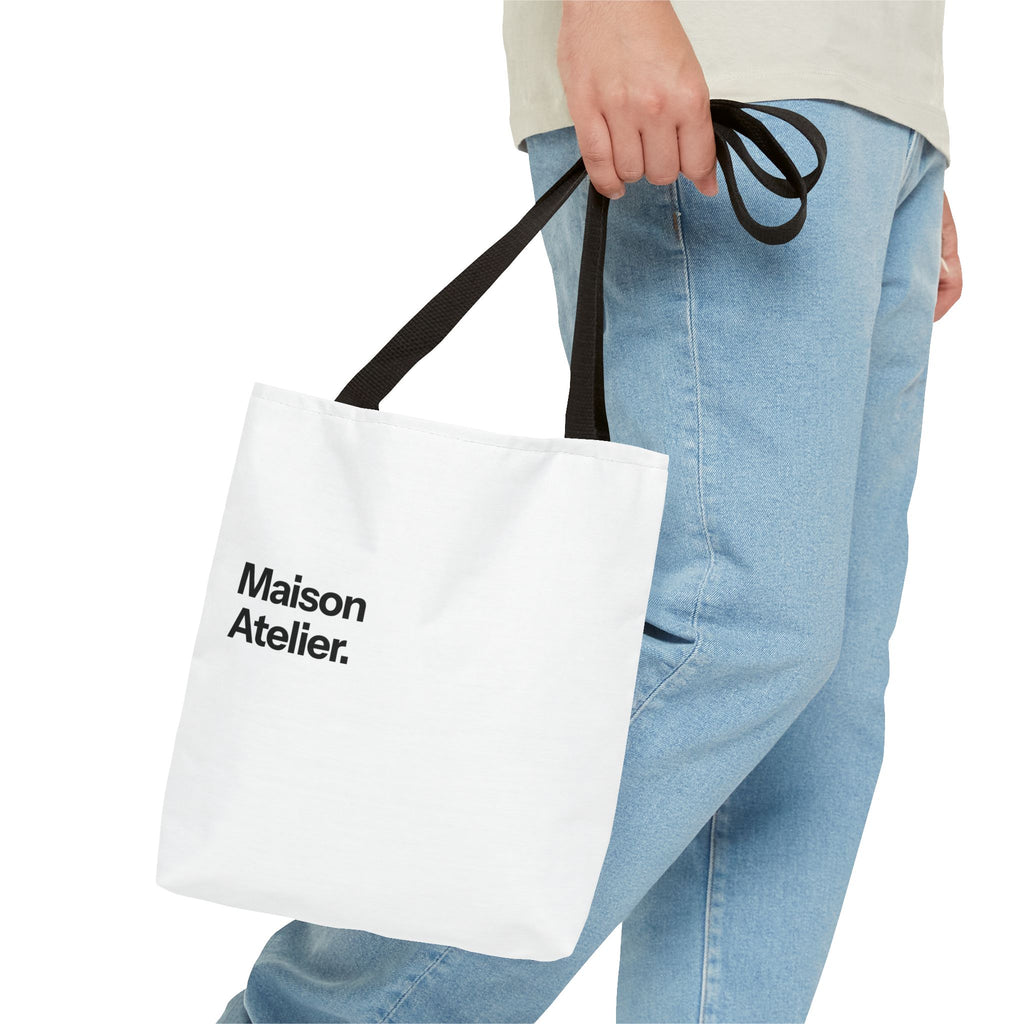 Maison Atelier. Tote Bag – Minimalist White Canvas Shoulder Tote