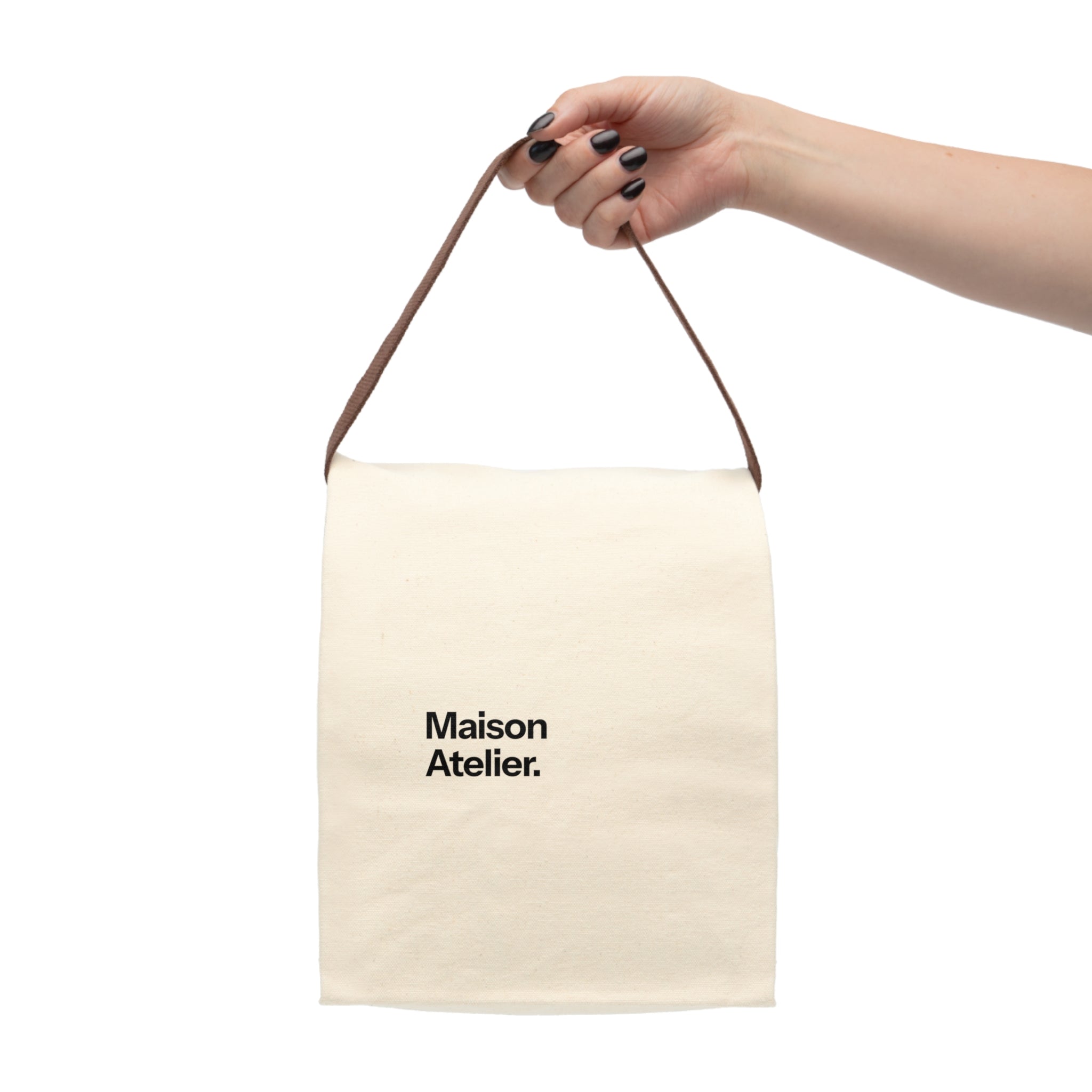 Maison Atelier. Canvas Lunch Bag — Maison Atelier Printed Strap Tote