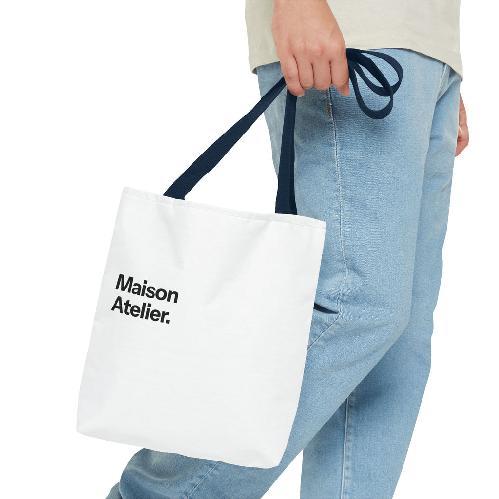 Maison Atelier. Tote Bag – Minimalist White Canvas Shoulder Tote