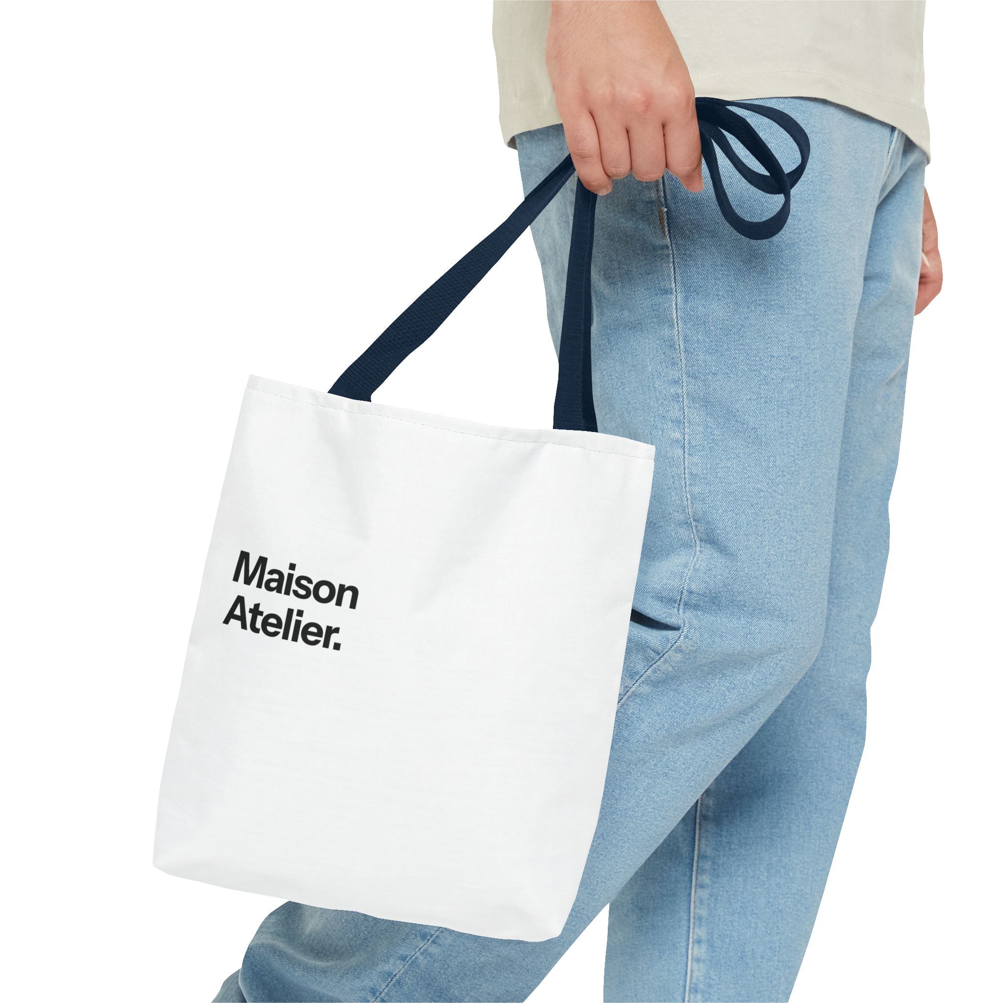 Maison Atelier. Tote Bag – Minimalist White Canvas Shoulder Tote