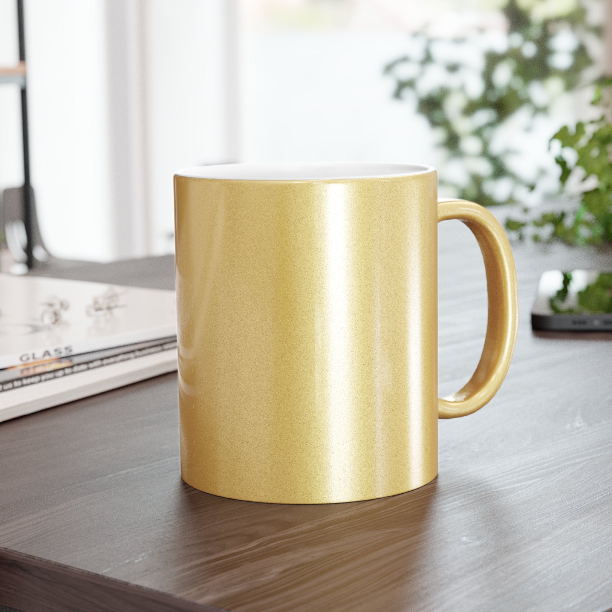 Maison Atelier Metallic Mug — Gold Shimmer Coffee Cup (11oz)