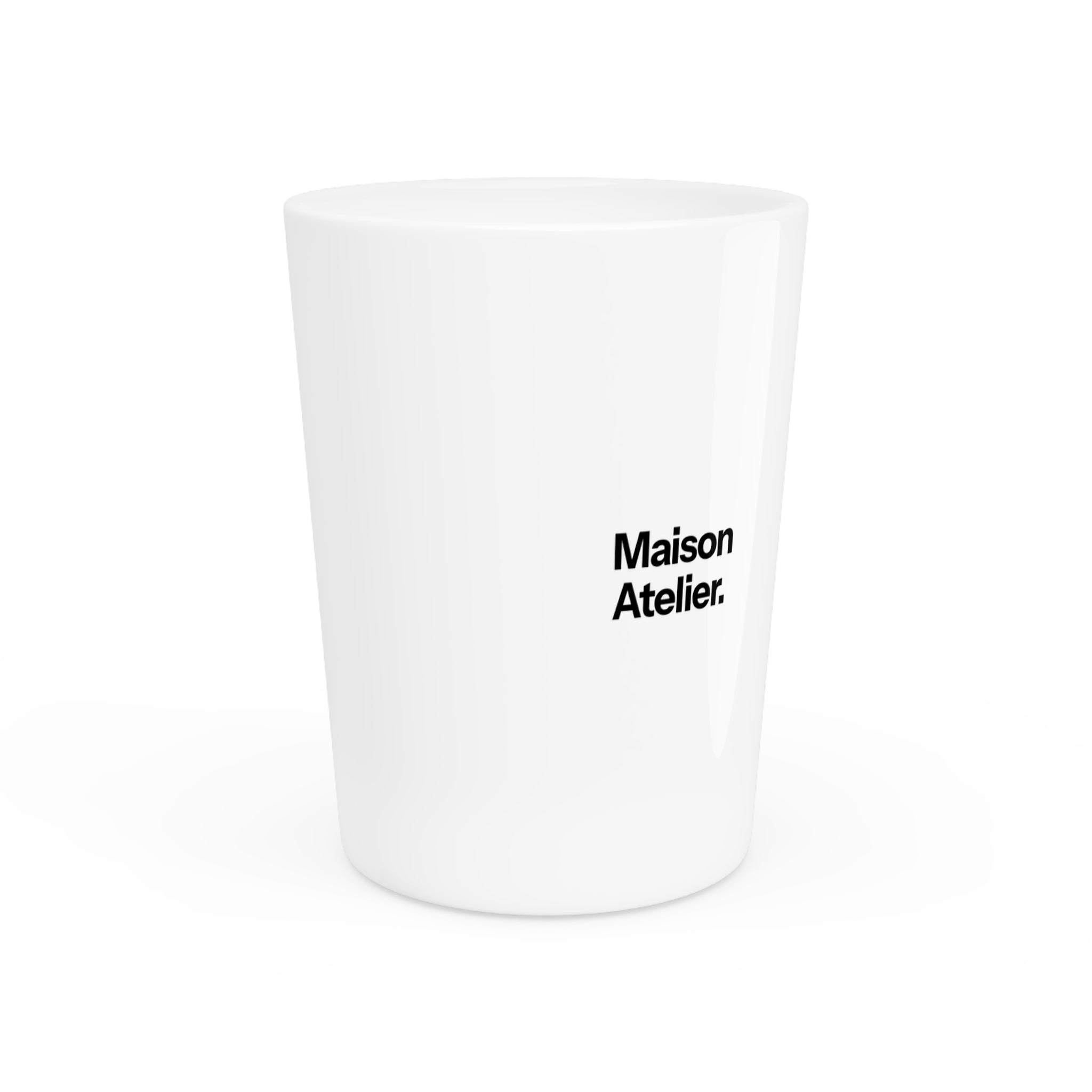 Maison Atelier. Shot Glass – Minimalist Branded Ceramic Shooter