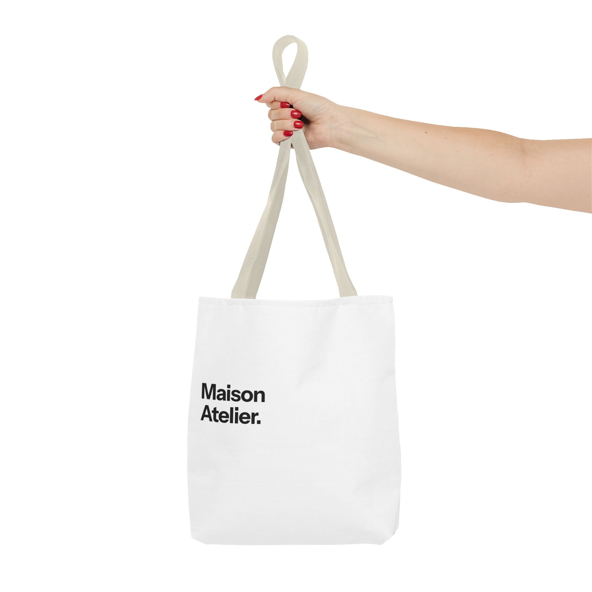 Maison Atelier. Tote Bag – Minimalist White Canvas Shoulder Tote
